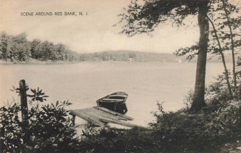 Postcard Dock and Lake Red Bank New Jersey