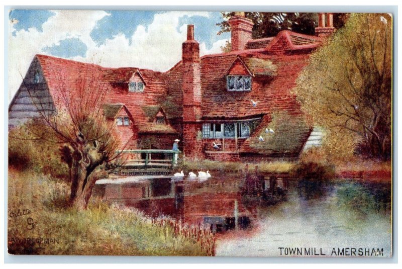 c1910 Town Mill Amersham Buckinghamshire England Oilette Tuck Art Postcard