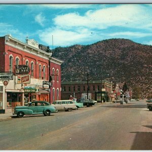 c1950s Buena Vista, CO Downtown Main St Store Shop Schlitz Signs Ford Chevy A198