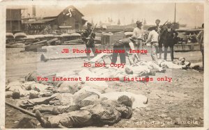 Mexico Border War, RPPC, Muertos el Muelle, Vera Cruz Battle Dead, Photo