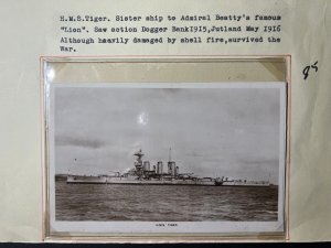 Mint England Ship Postcard HMS Tiger Sister Ship Admiral Beatty HMS Lion Navy