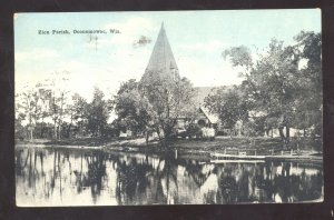 OCONOMOWOC WISCONSIN ZION PARISH VINTAGE POSTCARD