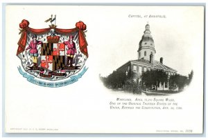 c1905 Square Union Ratified Constitution Capitol Annapolis Maryland MD Postcard