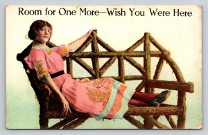 1915  Room For One More  Wish You Were Here   Romance Couple  Postcard