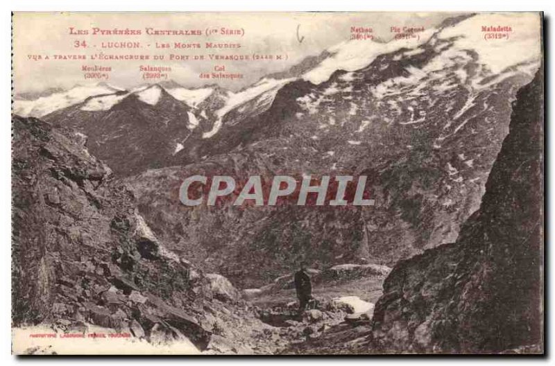 Old Postcard The Central Pyrenees Luchon The Cursed Mountains