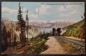 Train Emerging From Snow Sheds, Ogden Route, Southern Pacific RR - Utah - 1918