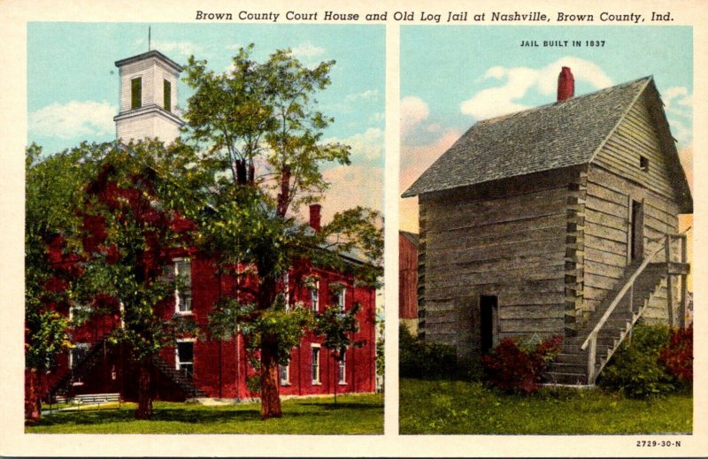 Indiana Brown County Nashville Brown County Court House and Old Log Jail Curt...