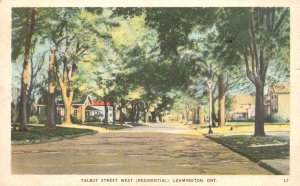 Vintage Postcard 1950's Talbot Street West Residential Leamington Ontario Canada