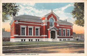 Carnegie Fletcher Library Burlington VT USA Postcard