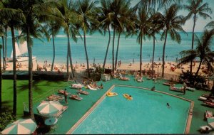 Hawaii Waikiki Beach Outrigger Hotel Swimming Pool 1976