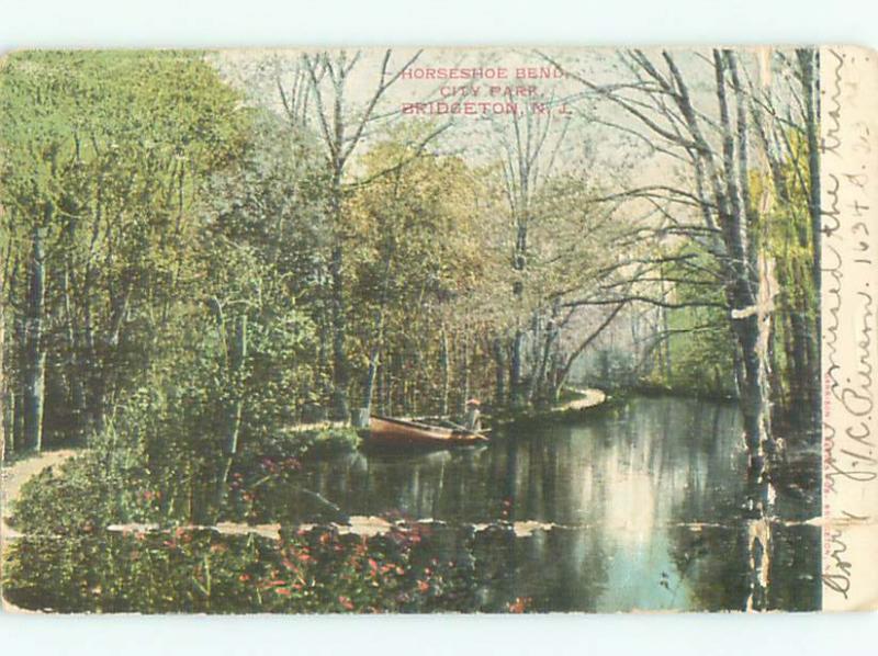 Pre-1907 HORSESHOE BEND AT CITY PARK Bridgeton New Jersey NJ n6062