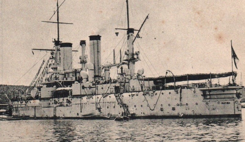 Imperial Russian Navy Battleship Poltava Gangut-Class Antique Postcard