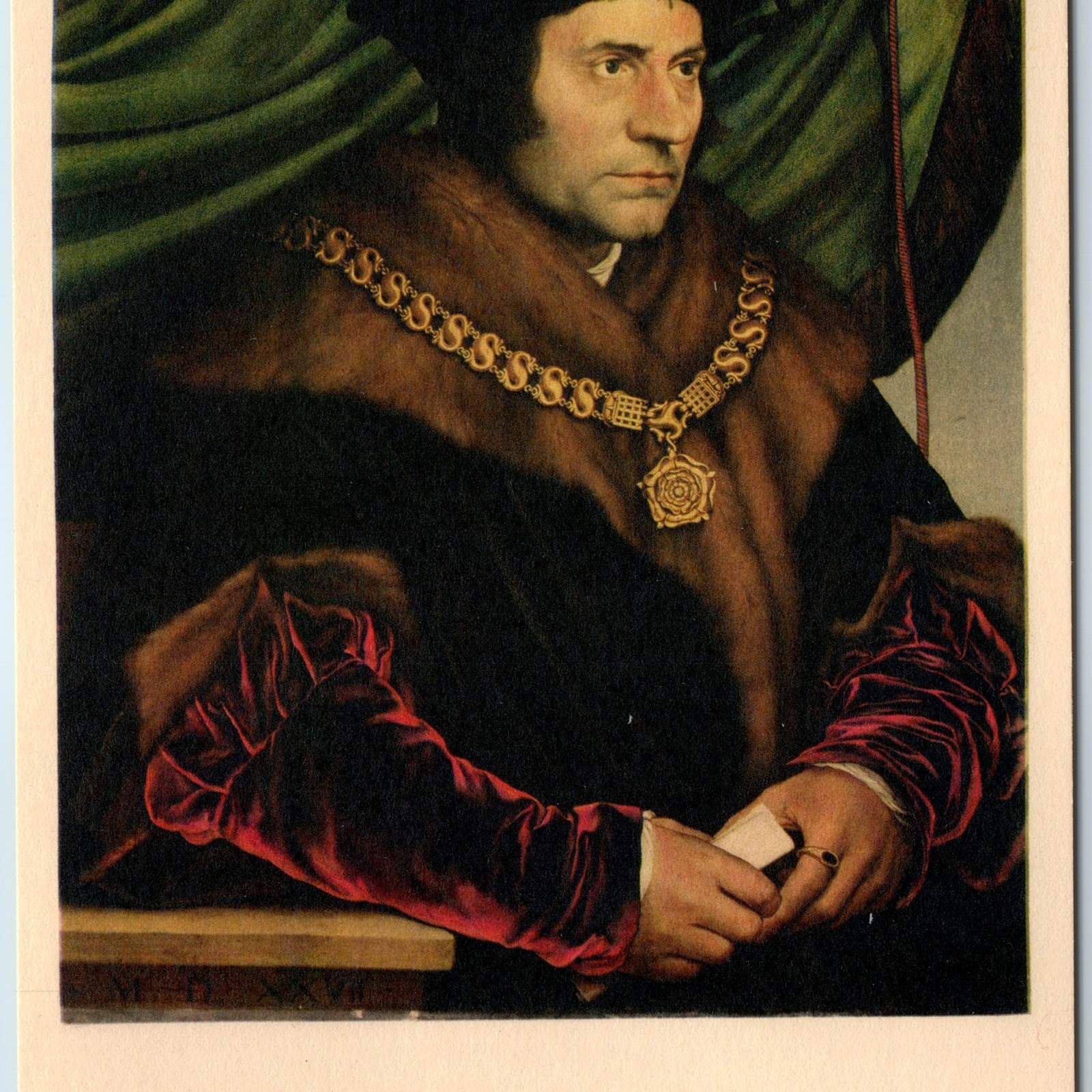 1940s New York City Sir Thomas More Painting Postcard Holbein, Frick