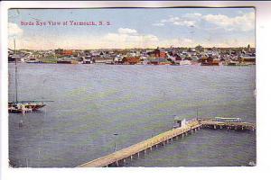 Bird's Eye View of Long Wharf and Yarmouth Nova Scotia,, Used 1921