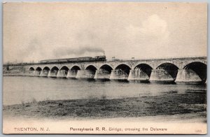 Vtg Trenton New Jersey NJ Pennsylvania Railroad Crossing Delaware 1905 Postcard