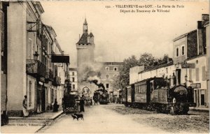 CPA AK VILLENEUVE-sur-LOT Porte de Paris Depart du TRAM VAPEUR (977361)