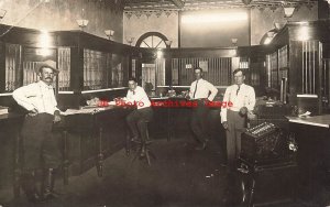 OK, Big Hill, Oklahoma, RPPC, Dyke Maher's Bank Interior, Photo