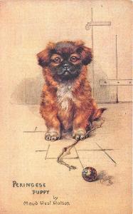 Raphael Tuck Signed Maude West Watson Pekingese Puppy Postcard