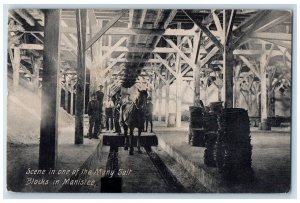 1908 Scene On One Of The Many Salt Blocks In Manistee MI Antique Postcard