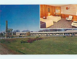 Unused Pre-1980 OLD CARS & HAWKEYE LODGE MOTEL Iowa City Iowa IA s1792