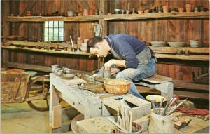 Old Sturbridge Village Massachusetts -  potter working at Hervey Brook's shop