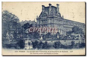 Old Postcard The Paris Jardin Des Tuileries and the Pavillon de Rohan