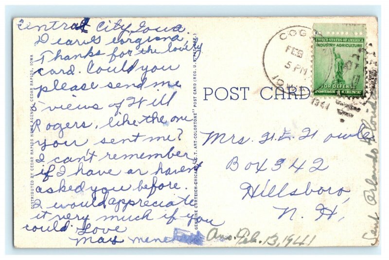 Benjamin Franklin High School Cedar Rapids IA Iowa Postcard (T26)