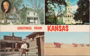 State View~Boyhood Home Of Pres Dwight D Eisenhower~Abilene Kansas~Vintage PC