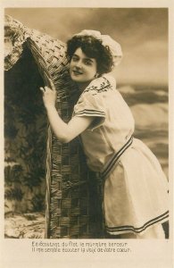 Women, Dressed in White, RPPC