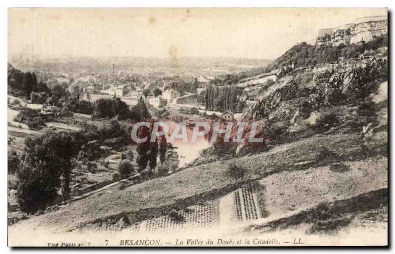 Old Postcard Besancon Doubs Valley and the Citadel