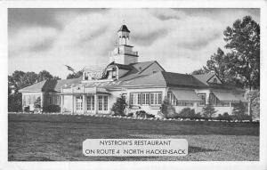 Hackensack New Jersey Nystroms Restaurant Street View Antique Postcard K39503