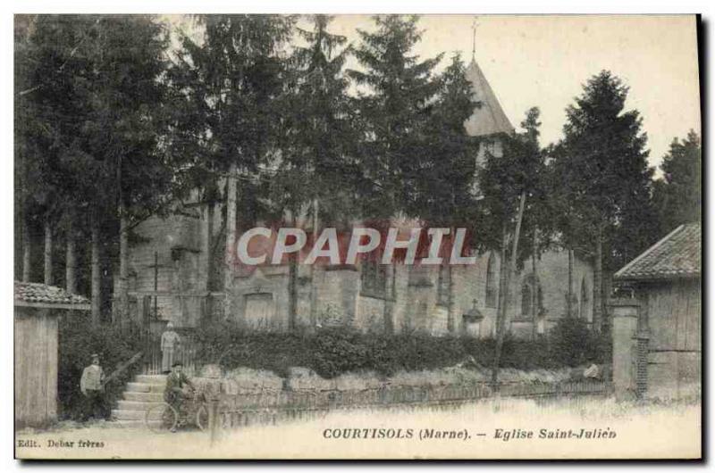 Postcard Old Church St. Julien Courtisols