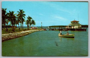 Tropical Marco Florida FL Tarpon Capital World Boat Postcard UNP VTG Unused