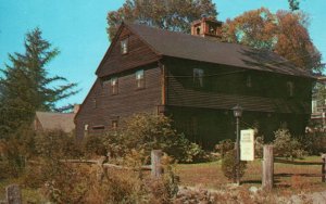 Postcard Reproduction of Old Indian House Ensign Seldon Deerfield Massachusetts