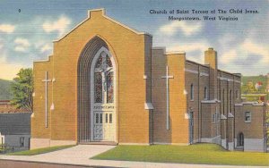 St Teresa Church Morgantown West Virginia linen postcard