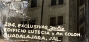 Guadalajara Edifico Lutecia Ave. Colon with Old Cars RPPC Postcard