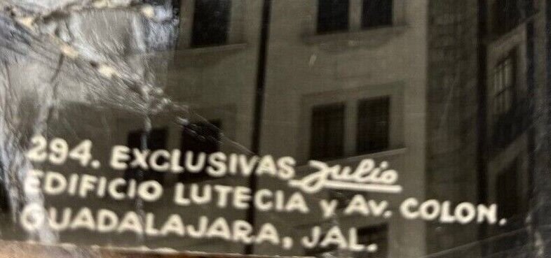 Guadalajara Edifico Lutecia Ave. Colon with Old Cars RPPC Postcard