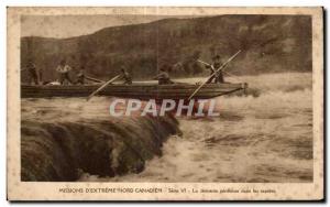 Canada Postcard Old Missions Canadian Far North The perilous descent in the r...