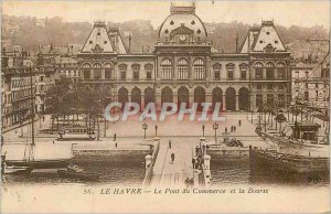 Old Postcard Le Havre Bridge of Commerce and the Stock Exchange