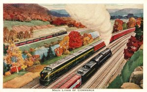 Vintage Postcard Main Lines Of Commerce Autumn Scene Johnstown Pennsylvania PA