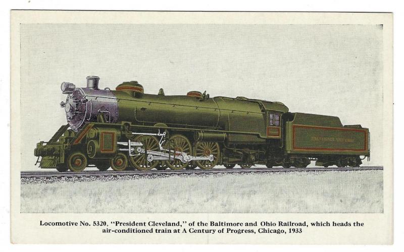 1933 USA Post Card Train - No. 5320 Pres Cleveland Chicago World's Fair (LL69)