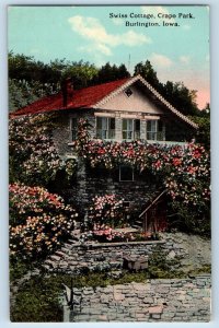 Burlington Iowa IA Postcard Swiss Cottage Crapo Park Stair c1910 Vintage Antique