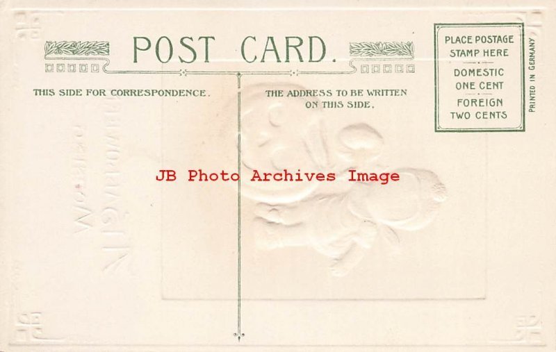 4 Postcards Halloween Set, Winsch 1914 No WIN02,Freixas,Girl with Jack o Lantern 