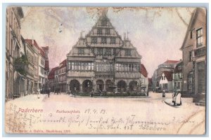 Paderborn North Rhine-Westphalia Germany Postcard Town Hall Square 1903