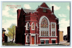 1919 Presbyterian Church Exterior Scene Roadside Gary Indiana IN Posted Postcard