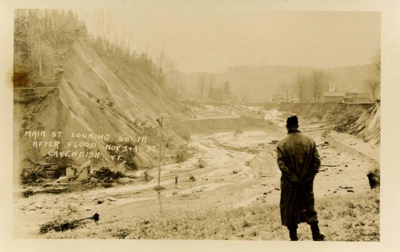 VT - Cavendish. Flood, November 3-4, 1927. Main St looking South  *RPPC