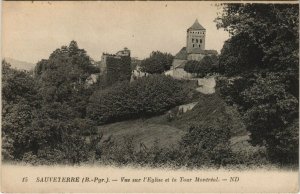 CPA SAUVETERRE-de-BEARN Vue sur l'Eglise et la Tour Montreal (1142959)