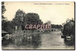 Old Postcard Pont L & # 39Eveque edges of touques