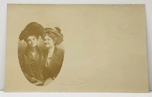 RPPC Pair Edwardian Ladies, Chicago North Ave Studio Gerken Family Postcard J8