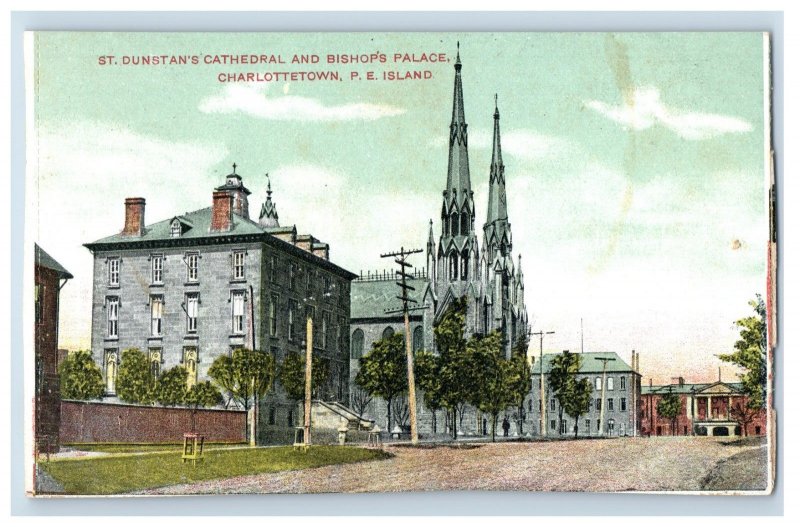 1900-10 St Dunstans Cathedral Charlottetown Canadian Vintage Postcard F28E